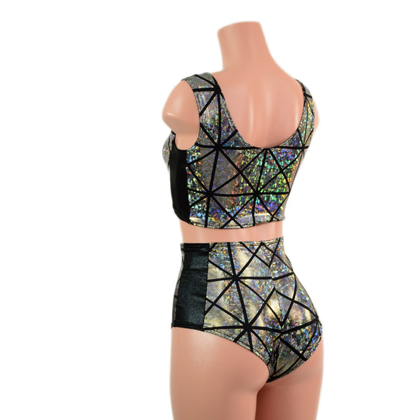 2PC Lace Up Side Panel Top & Siren Shorts Set - 4