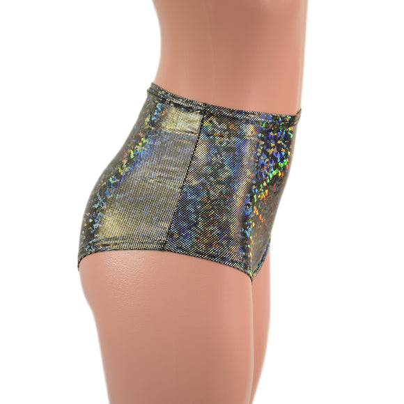 Silver Kaleidoscope High Waist Siren Shorts