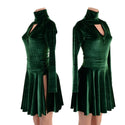 Green Velvet Romper and Breakaway Skirt Set - 5