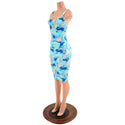 Bombshell Thin Strap Wiggle Tank Dress in Lapis Lagoon - 3