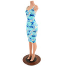 Bombshell Thin Strap Wiggle Tank Dress in Lapis Lagoon - Coquetry Clothing