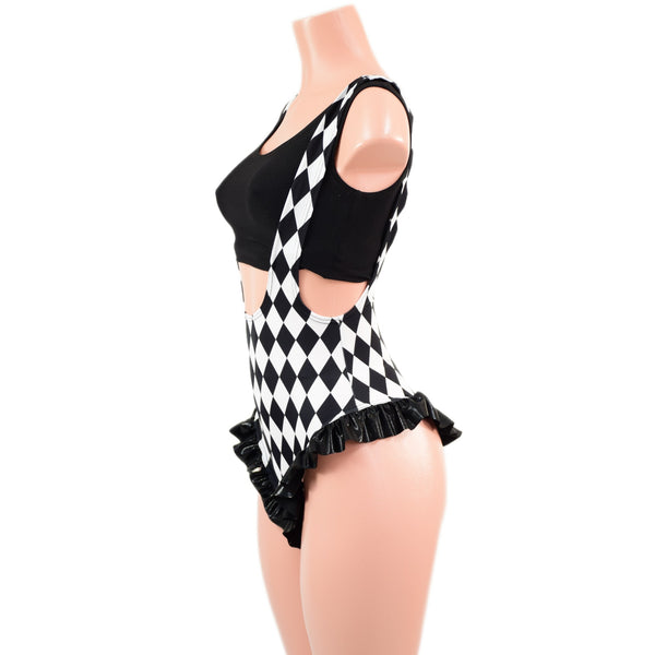 Diamond Print Suspender Romper with Brazilian Cut Leg (Top Sold Separately) - 3