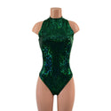 Green Kaleidoscope Brazilian Cut Romper with Crotch Snaps - 3