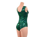 Green Kaleidoscope Tank Style Romper with Siren Cut Leg-3