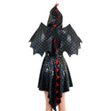 Black Dragon Hoodie Skater Dress and Wings Set - 2