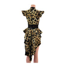Leopard Print Tuxedo Back Romper with Inset Mesh Keyhole-3