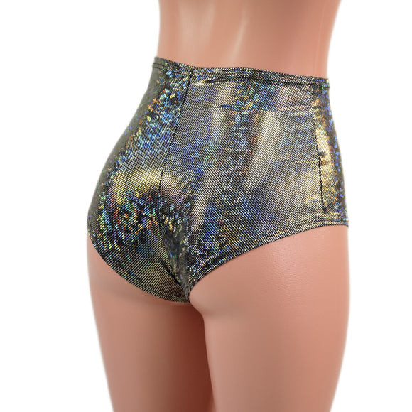 Silver Kaleidoscope High Waist Siren Shorts