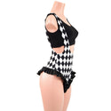 Diamond Print Suspender Romper with Brazilian Cut Leg (Top Sold Separately) - 2