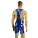 Mens Muscle Cut Y Back Singlet in Moonstone - 5