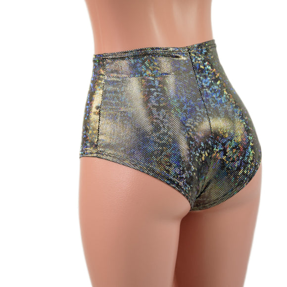 Silver Kaleidoscope High Waist Siren Shorts