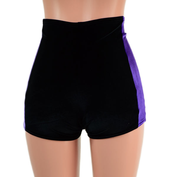High Waist Lace Up Sailor Shorts with Side Panels - 3