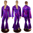 Mens Waterloo Catsuit in Grape Holographic-2
