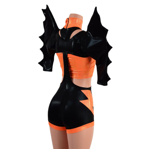3PC UFO Suit with Bolt Applique and Mega Shoulder Bolero Set - Coquetry Clothing