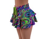 12" Open Front Lace Up Skirt with Tiered Double Ruffle-2