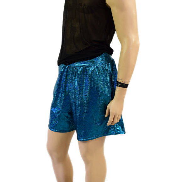 Mens Basketball Shorts with Pockets in Ocean Sparkle