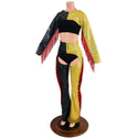 2PC Red, Black and Gold Fringe Bolero and Bootcut Chaps Set (Shorts and crop top sold separately) (Copy) - 6