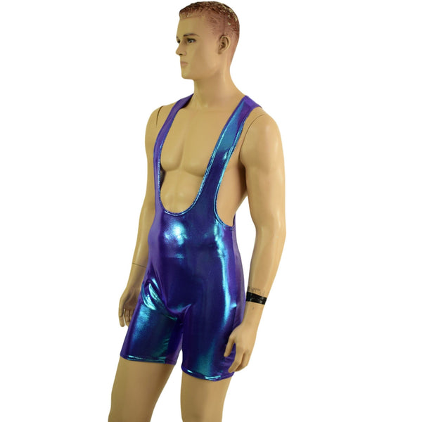 Mens Muscle Cut Y Back Singlet in Moonstone - 3