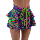 12" Open Front Lace Up Skirt with Tiered Double Ruffle-1