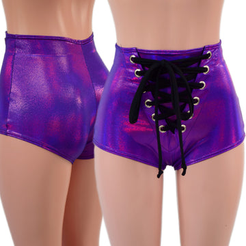 High Waist Pinup Shorts with Front Laceup