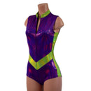 V Front Romper with Boy Cut Leg-3