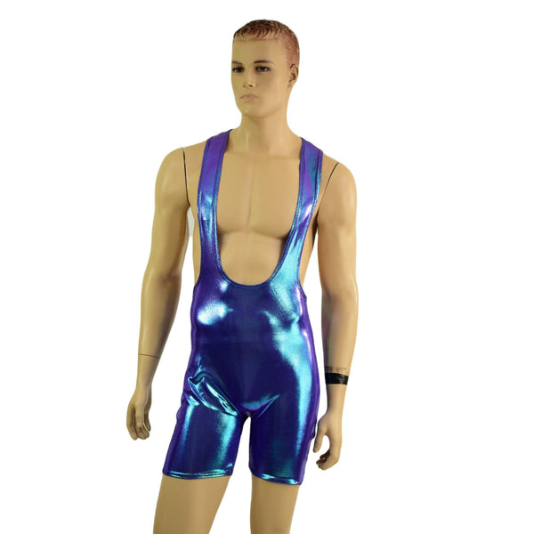 Mens Muscle Cut Y Back Singlet in Moonstone - 2