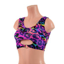 Rainbow Leopard High Or Low Reversible Cutout Oring Mini Crop-5