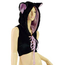 Velvet and Minky Laceup Forest Fox Crop Hoodie-3
