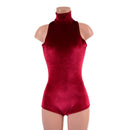 Backless Red Velvet Romper-3