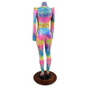 Spectrum and Gold Catsuit with V Front and Side Panels - 3