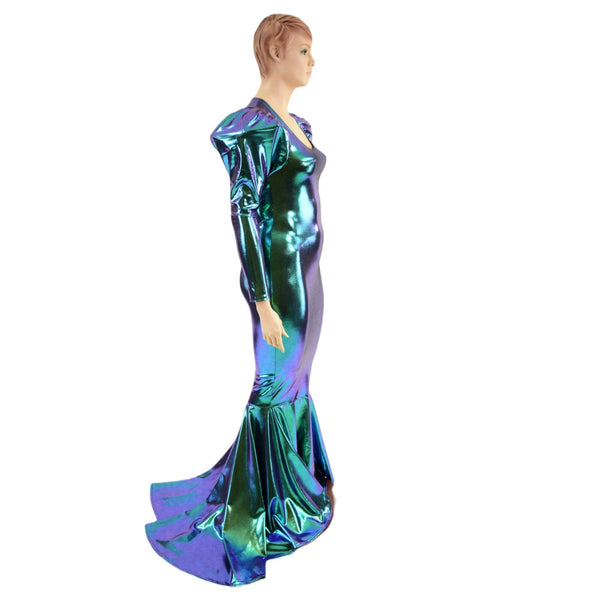 Scarab Holographic Puddle Train Gown - 3