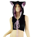 Velvet and Minky Laceup Forest Fox Crop Hoodie-1