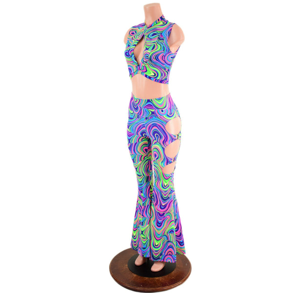 Cutout Solar Flares and Keyhole Top Set in Glow Worm - 2