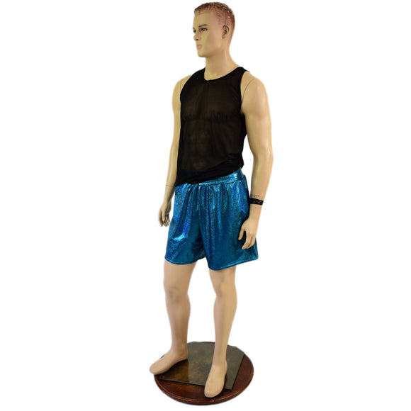 Mens Basketball Shorts with Pockets in Ocean Sparkle