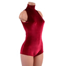 Backless Red Velvet Romper-2