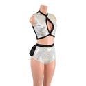 2PC Keyhole Crop Top and Ruffle Rump Siren Shorts Set - 7
