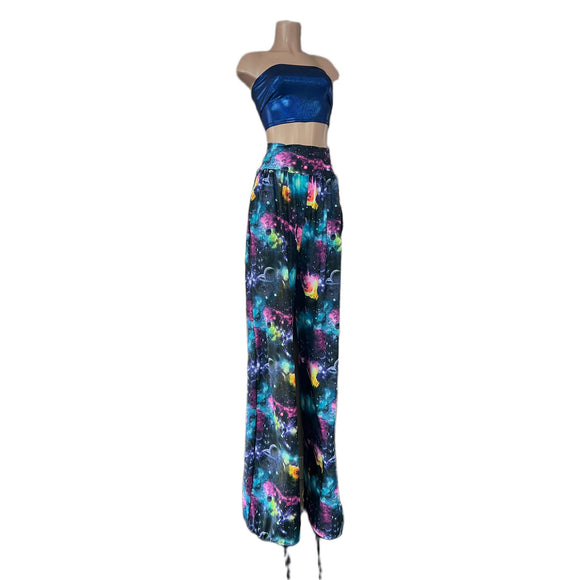 Trouser Style Stilt Pants in UV Glow Galaxy