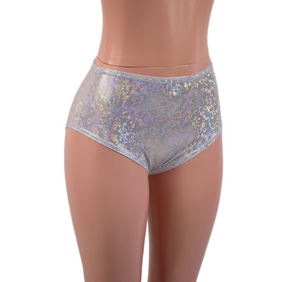 Midrise Siren Shorts in White Kaleidoscope