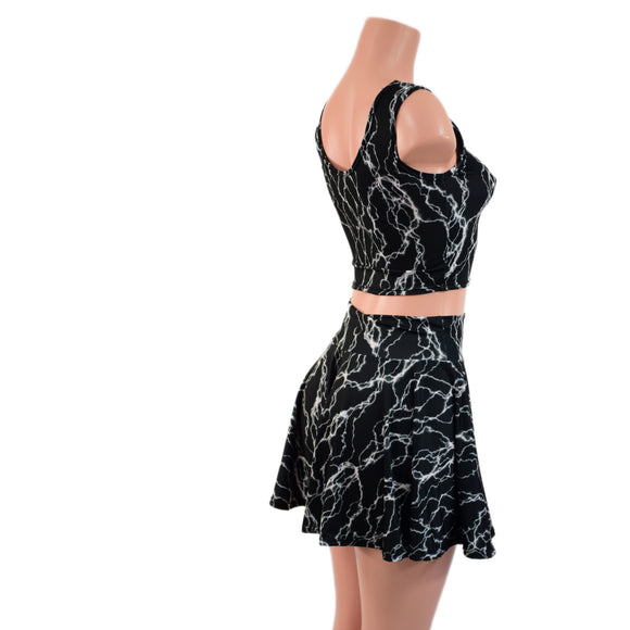 Ready To Ship Black Lightning Crop Tank (TOP ONLY)