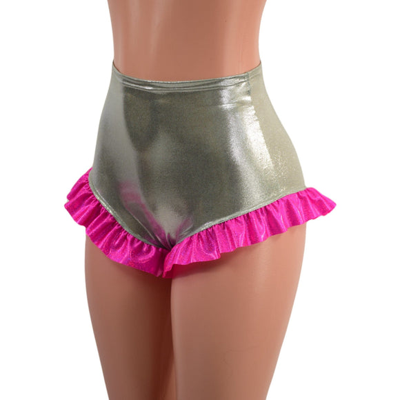 High Waist Siren Shorts with Ruffled Leg - Coquetry Clothing