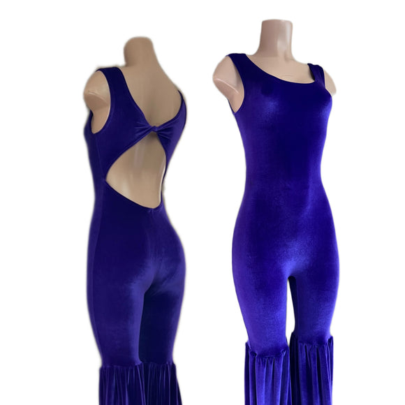 Purple Velvet Twist Back Stilting Costume