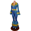 Dancing Queen Multi Tiered Bell Bottoms and Waistband Catsuit - 3