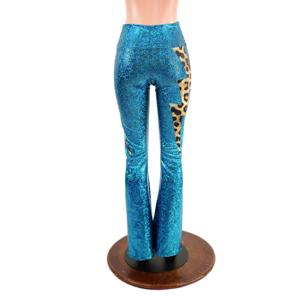 High Waist Boot Cut Leggings with Lightning Bolts - 4