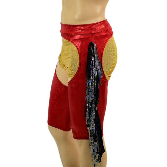 Mens Sahara Shorts Chaps with Gladiator Fringe