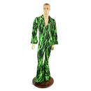 Mens Waterloo Catsuit in Neon Green Lightning-5
