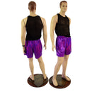 Mens Basketball Shorts with Pockets in Grape Holographic-6