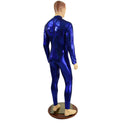 Mens Blue Long Sleeve Catsuit with Turtleneck and Back Zipper - 4