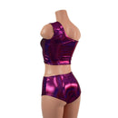 One Shoulder Crop Top and Midrise Siren Shorts Set-4