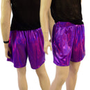 Mens Basketball Shorts with Pockets in Grape Holographic-1