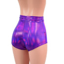 High Waist Pinup Shorts with Boy Cut Leg in Grape Holographic-6