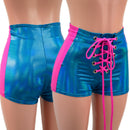 High Waist Lace Up Sailor Shorts with Side Panels-1